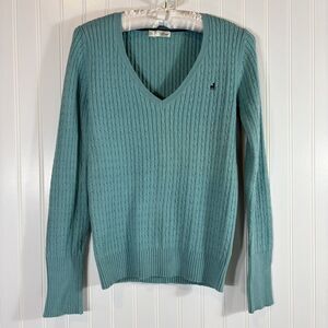 Old Navy Womens Preppy Cable Knit Sweater Size M Tennis Old Money Academia Twee